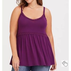 SUPER SOFT BERRY LACE BABYDOLL CAMI